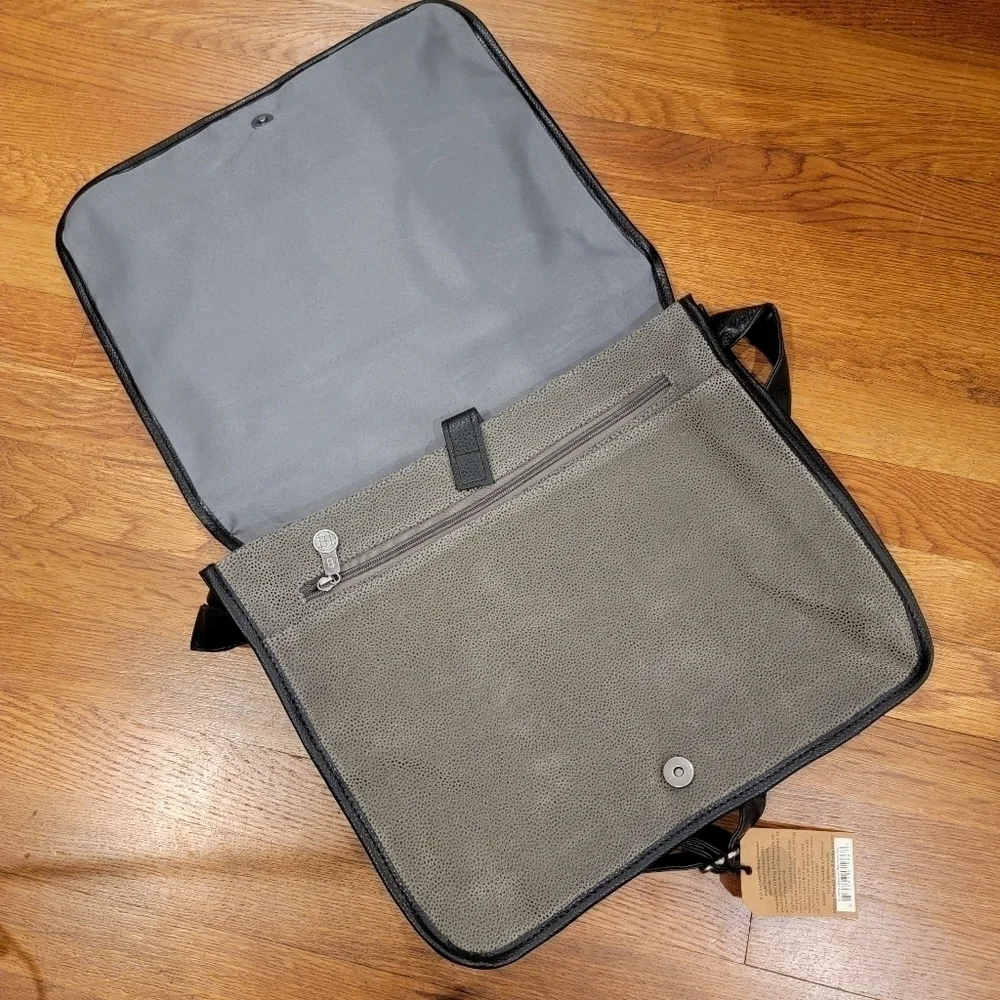 NEW Bellemonde Messenger Bag Gray Black Laptop bag Vegan